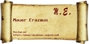 Mauer Erazmus névjegykártya